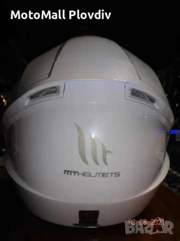 каска MT STINGER Melkor, White/Black пистова мото мотор ПРОМО!, снимка 3 - Аксесоари и консумативи - 49211775