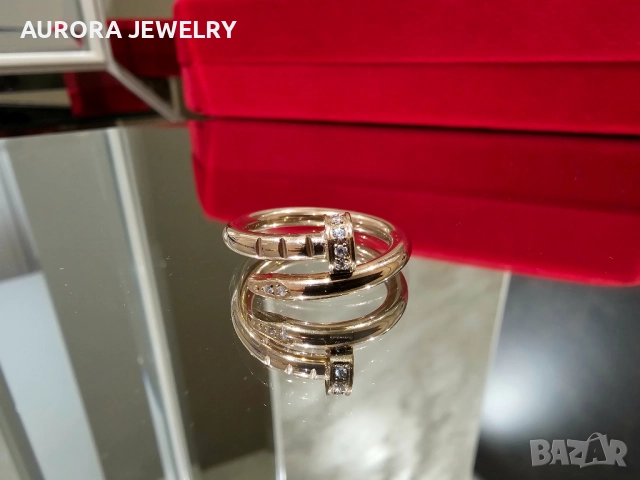 CARTIER Nail Juste un Clou Classic Rose Gold Diamonds Пръстен Пирон, снимка 3 - Пръстени - 52888495