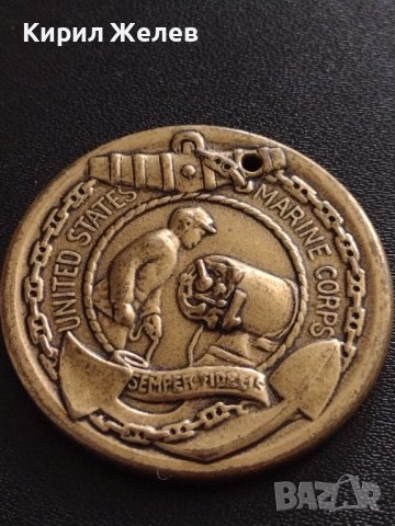 БРОНЗОВ ПЛАКЕТ MARINE CORPS UNITED STATES МНОГО КРАСИВ ЗА КОЛЕКЦИОНЕРИ 37870, снимка 4 - Антикварни и старинни предмети - 40489739