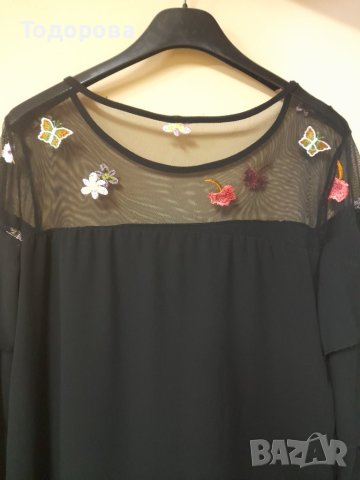 Елегантна туника - шифон и тюл с бродерия, снимка 4 - Туники - 42834303