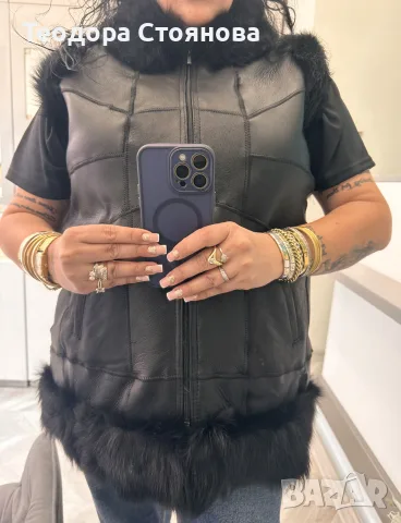 Нов елек от естествена агнешка кожа голям размер
