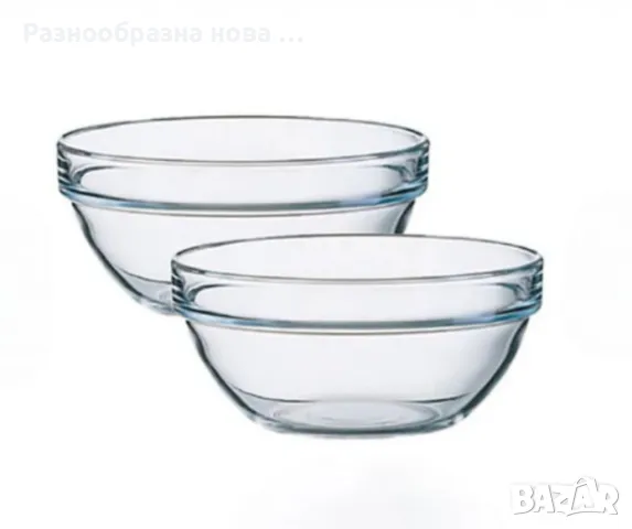 Комплект 3 броя стъклени купи, снимка 3 - Прибори за хранене, готвене и сервиране - 48489366