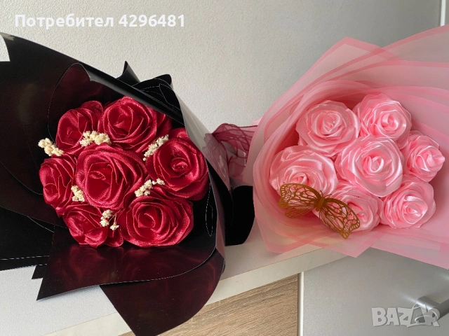 Вечен подарък - букет от сатенени рози