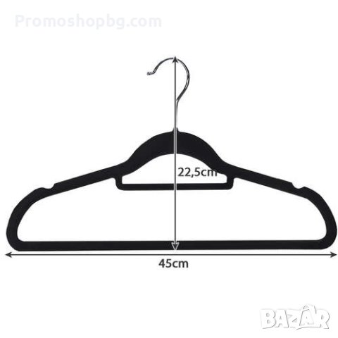 Комплект 20 бр закачалки за дрехи Ruhhy, сиви, велур, снимка 4 - Други - 42896176