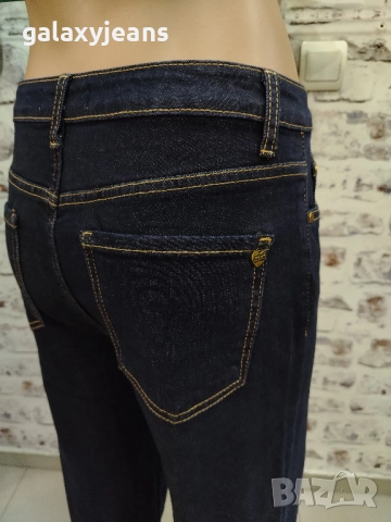 MSara- широки прави дънки, индиго, висока талия, с ефектен крачол, снимка 3 - Дънки - 52859367