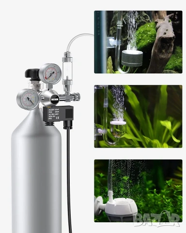NICREW Аквариумен CO2 Регулатор с Двоен Манометър и Соленоид (W21.8), снимка 7 - Аквариуми - 53381292