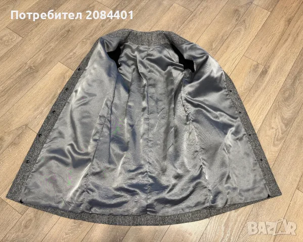 Дамско палто от вълна и естествена кожа