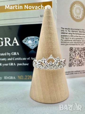 Сребърен пръстен с мойсанит (Диамант) 1.3 карата, снимка 3 - Пръстени - 52252861