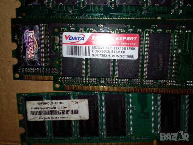 DDR1 RAM 256 Mb и 512 Mb за настолен компютър, снимка 3 - RAM памет - 34077517