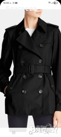 Черен шлифер тренчкот COACH Women,s Modern Trench Coat