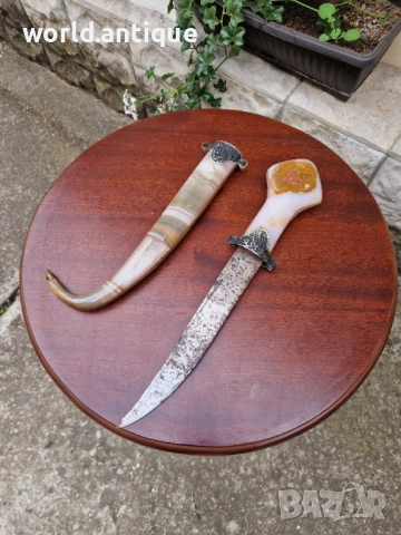 Уникална арабска антикварна кама ханджар нож, снимка 6 - Антикварни и старинни предмети - 52019548