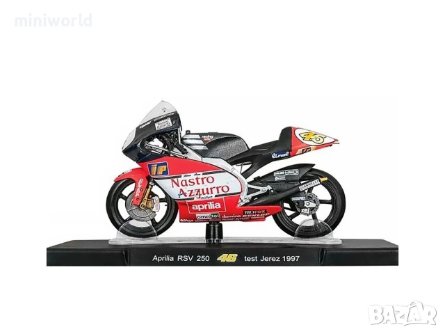 Aprilia RSV 250 н.46 Test Jerez 1997 - мащаб 1:18 на Leo Models моделът е нов в блистер