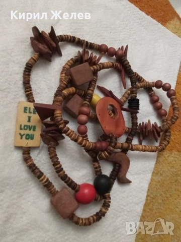 Огърлица от дървени мъниста 52721, снимка 3 - Колиета, медальони, синджири - 52867935