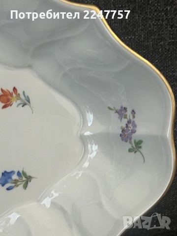 Овално плато порцелан Meissen, снимка 4 - Антикварни и старинни предмети - 51522467
