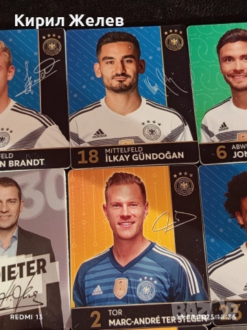 Колекционерски картички на футболисти ЮЛИАН БРАНД,ХАНС ДИТЕР ФЛИК,ЙОНАС ХЕКТОР 50996, снимка 3 - Колекции - 51703393