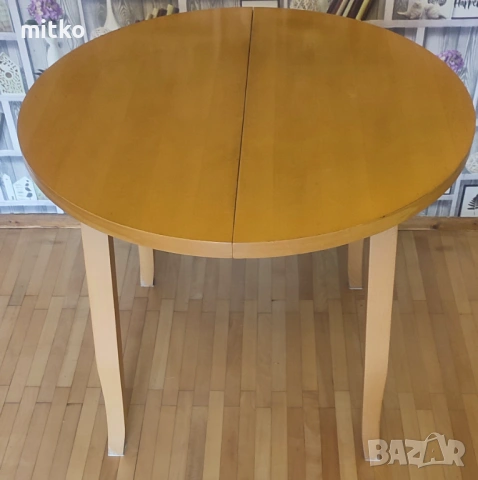 Кръгла маса – разтегателна, масив