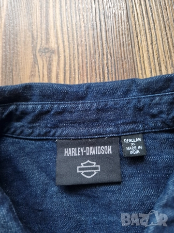 Страхотна мъжка дънкова риза HARLY DAVIDSON, размер XL, снимка 8 - Ризи - 52800667