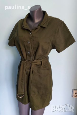 Зелен дънков гащеризон "Denim and Co." / голям размер , снимка 2 - Гащеризони - 36831556