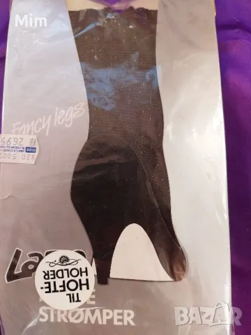 M/L Черен чорапогащник със златист брокат , снимка 2 - Бельо - 48374012