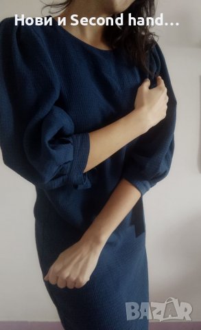 H&M Синя стилна рокля, снимка 2 - Рокли - 38886500
