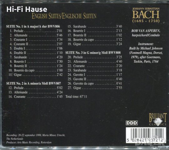 Bach Edition-English Suites, снимка 2 - CD дискове - 35373055