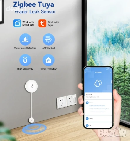 Meian Zigbee Детектор за изтичане на вода Дистанционен мониторинг Интелигентна домашна защита, снимка 2 - Друга електроника - 51025799