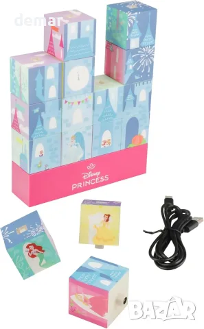 Сглобяема LED лампа Disney Princess Castle с 16 светещи блока