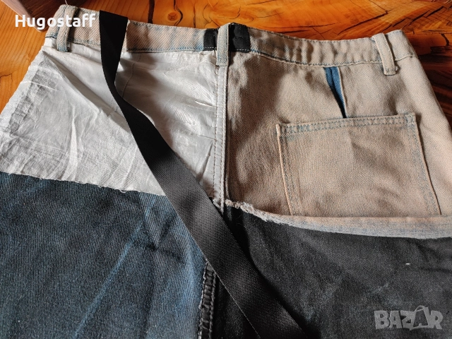 Baggy Casual Loose Fit Jeans дънки панталони карго двойни черно каки дизайн Rick Owens размер 32-34, снимка 7 - Дънки - 52689067