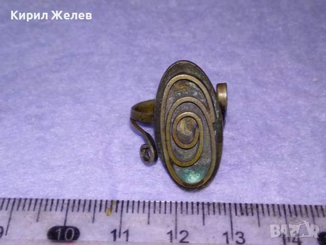 СТАРИНЕН ПОСРЕБРЕН Арт НУВО ПРЪСТЕН от ПАТИНИРАН с ОКСИДАЦИЯ МЕЛХИОР - МАЙСТОРСКА РЪЧНА РАБОТА 40608, снимка 5 - Антикварни и старинни предмети - 42843747