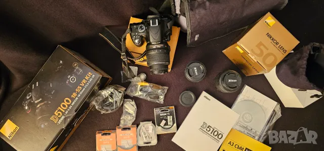 Фотоапарат Nikon D5100 заедно с 3 обектива и пълен комплект аксесоари, снимка 15 - Фотоапарати - 49513036