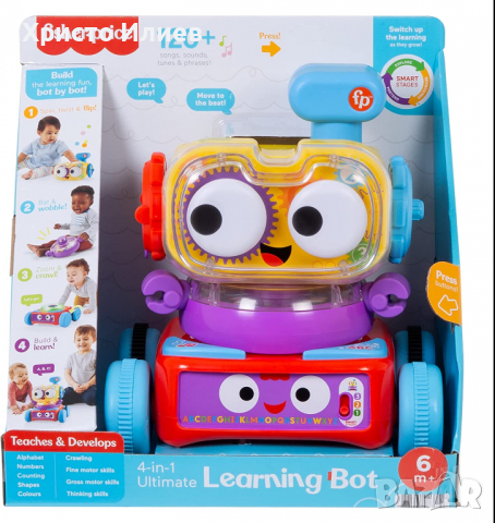 Fisher Price 4 в 1 Образователен Забавен Робот 6м+, снимка 7 - Образователни игри - 36451134