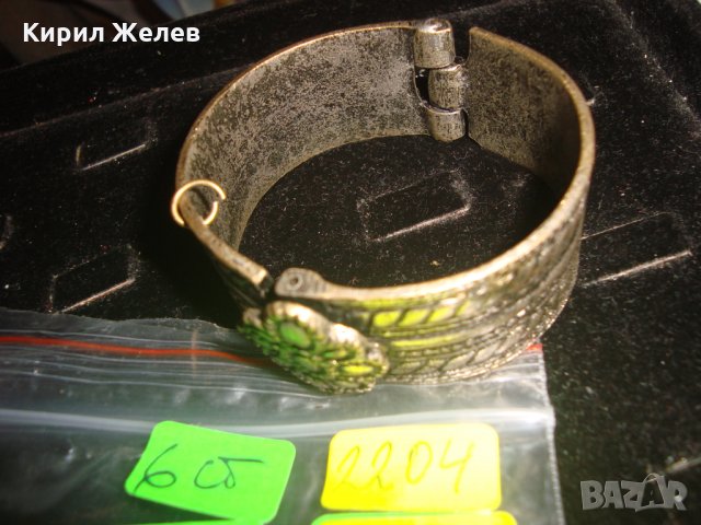 СТАРА БРОНЗОВА ФЛОРАЛНО ОРНАМЕНТИРАНА ВЪЗРОЖДЕНСКА РЯДКА ГРИВНА ПОСРЕБРЕНА 2204, снимка 7 - Антикварни и старинни предмети - 31720368