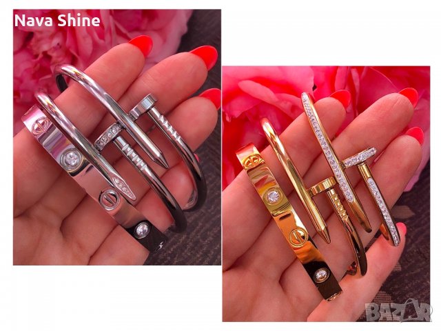 Гривни Cartier Супер Качество /  Гривна Стомана Картие Love Bracelet с отвертка и Гривна Пирон, снимка 3 - Гривни - 31956193