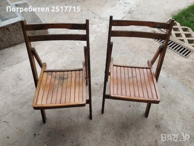 2 бр.сгъваеми дървени стола, снимка 1