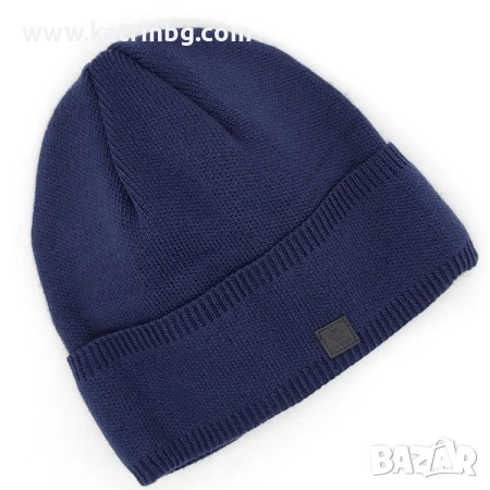 Мъжка зимна шапка в тъмно синьо с подгъв Код на продукта:MSHA-14