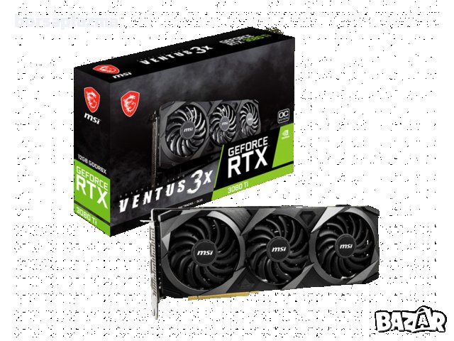 MSI GeForce RTX 3080 Ti 12GB OC GDDR6X 384bit (RTX 3080 Ti VENTUS 3X 12G OC), снимка 1 - Видеокарти - 33788396