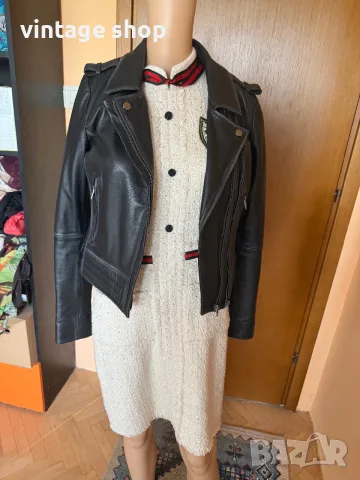 Дамско кожено яке Barneys тип байкър размер 10(М/L), снимка 2 - Якета - 56087001