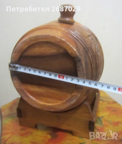старо дървено буре бъкел със стойка - буренце бъчва бъчвичка, снимка 5 - Други - 31611141