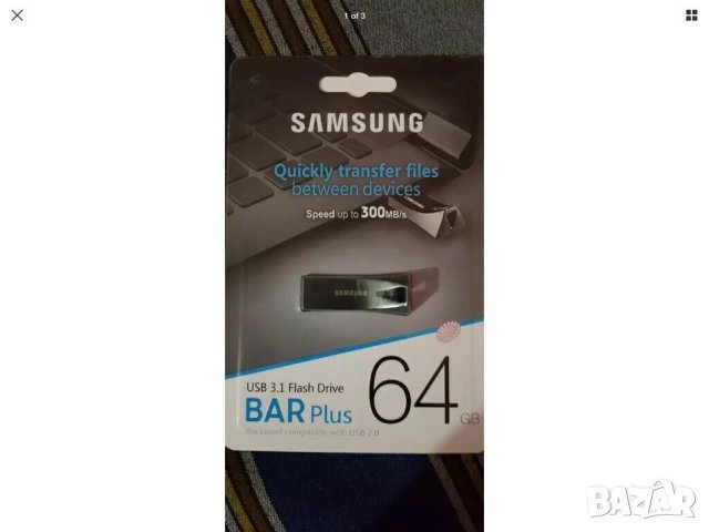 Акция!!! ФЛАШ ПАМЕТ Samsung usb flash  bar PLUS 64GB USB 3.1 TITAN GRAY