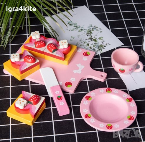 Намалена цена ! Ягодов пай - дървен детски комплект за симулации и игра, снимка 4 - Образователни игри - 36633518