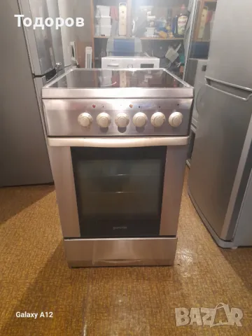 Готварска печка от INOX, керамичен плот 50 см ширина и фурна с вентилатор Gorenje EC 734 E , снимка 2 - Печки, фурни - 48262056