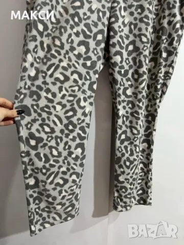 Макси еластично марково поларено долнище с висока широка ластична талия и джобове в модерен леопардо, снимка 2 - Клинове - 48487877