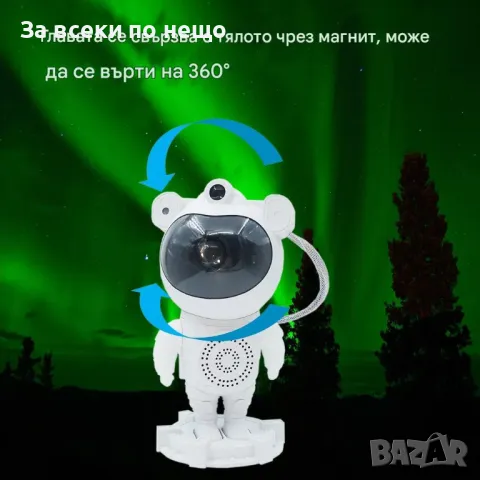Детски проектор "Астронавт" с дистанционно управление, снимка 2 - Детски нощни лампи - 48779325