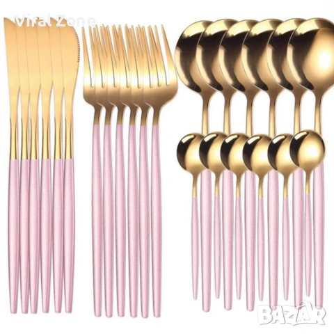 Комплект прибори за хранене от 24 части с луксозен дизайн и магнитна кутия, снимка 4 - Прибори за хранене, готвене и сервиране - 53128735