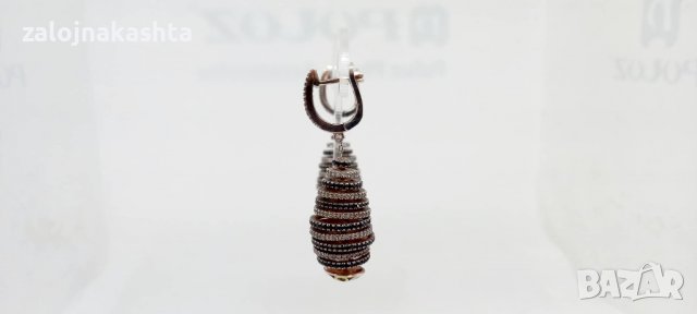 Сребърни обеци с позлата-24,38гр/14кр, снимка 4 - Обеци - 38241873