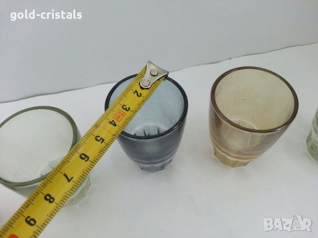 Ретро чаши цветно стъкло, снимка 3 - Антикварни и старинни предмети - 32196185