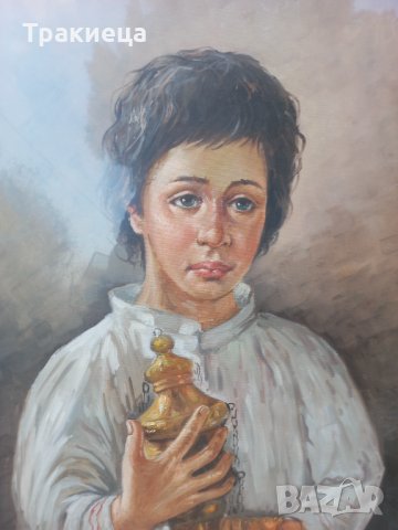 Уникално красива картина портрет масло на платно барок, снимка 7 - Антикварни и старинни предмети - 39678209