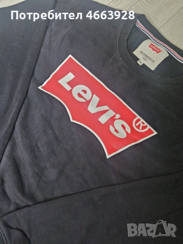 Мъжка блуза Levi’s 3XL черна с лого, снимка 2 - Блузи - 52816380