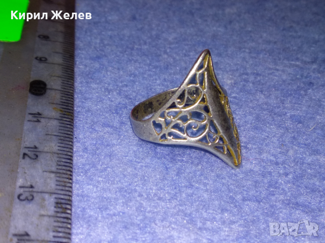 КРАСИВ АЖУРЕН РЕТРО СРЕБЪРЕН ПРЪСТЕН ВИСОКА ПРОБА СРЕБРО РЪЧНА АРТ ИЗРАБОТКА 43813, снимка 5 - Антикварни и старинни предмети - 44690237