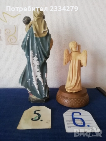 Стари статуетки, фигури с ангели-херувими, настолна лампа и мадони. , снимка 18 - Статуетки - 52534198